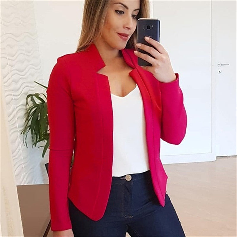 Ladies Solid colour casual professional blazer