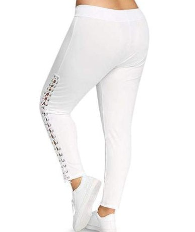 Stretchy Plus Size Ladies Curve Ripped Leggings