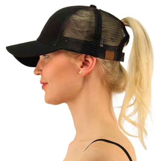 Ladies Baseball-Caps Ponytail Snapback Sequins Hip-Hop-Hat