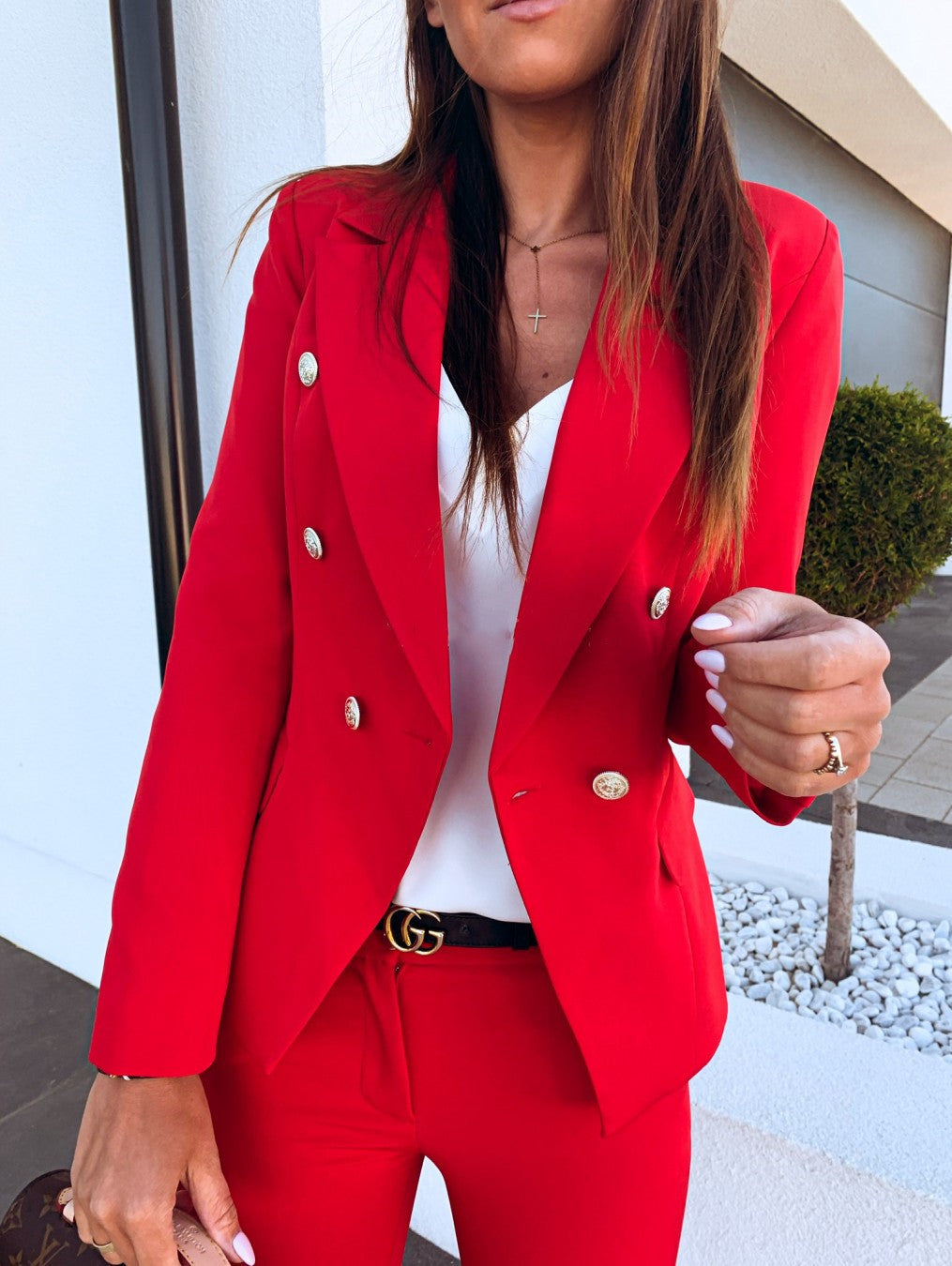 Ladies Metal button double breasted Blazer