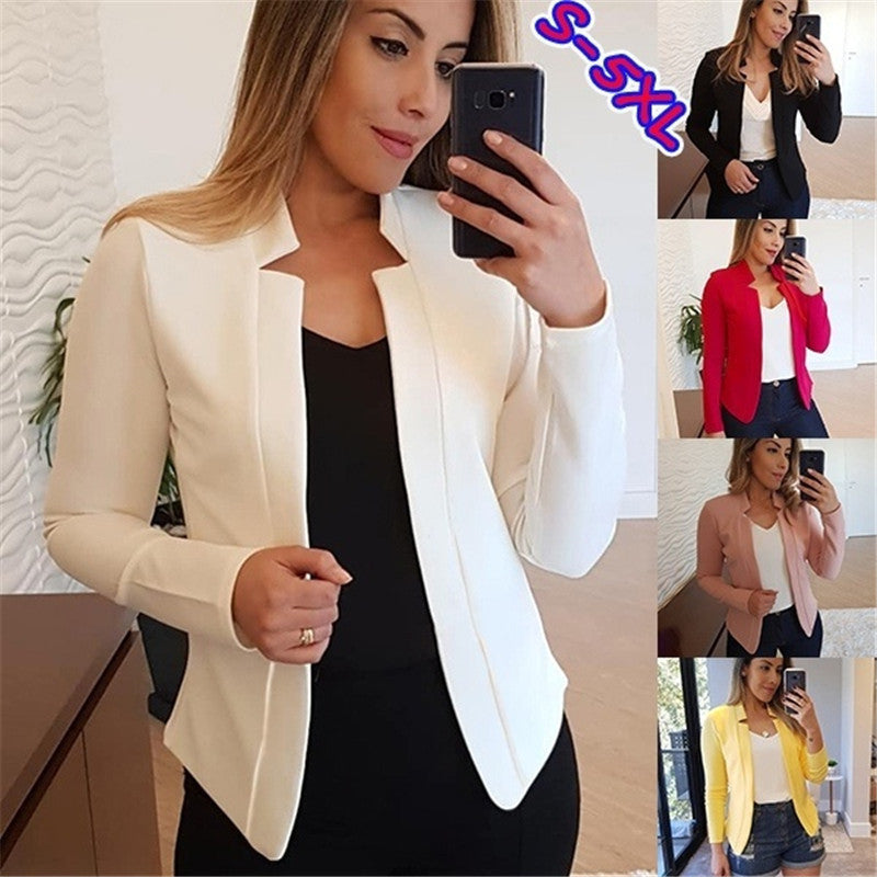 Ladies Solid colour casual professional blazer