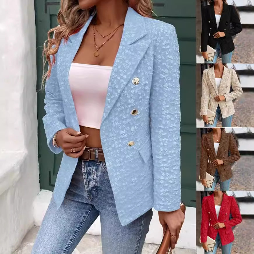 Pure Colour Double Breasted Blazer