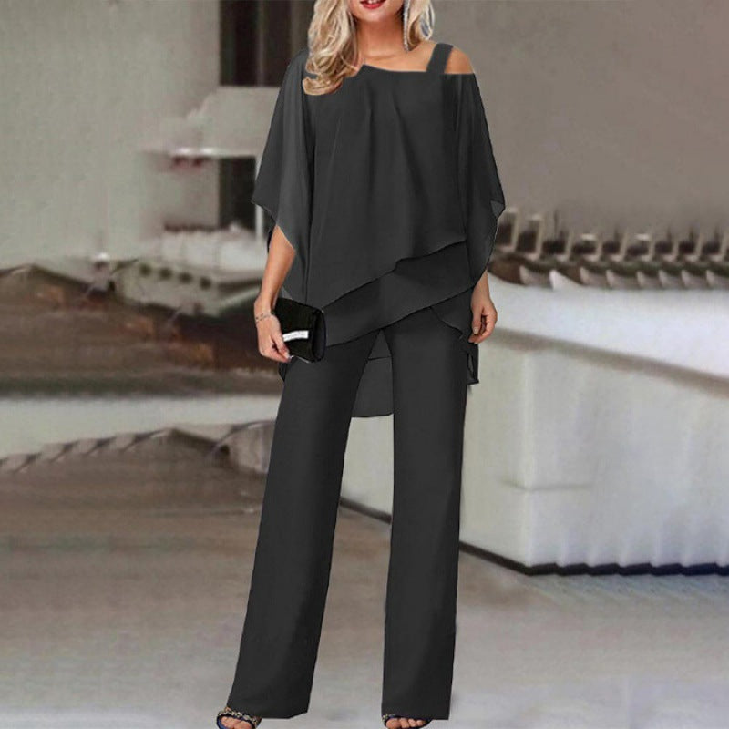 Loose Batwing Sleeve Trouser 2 Piece Suit