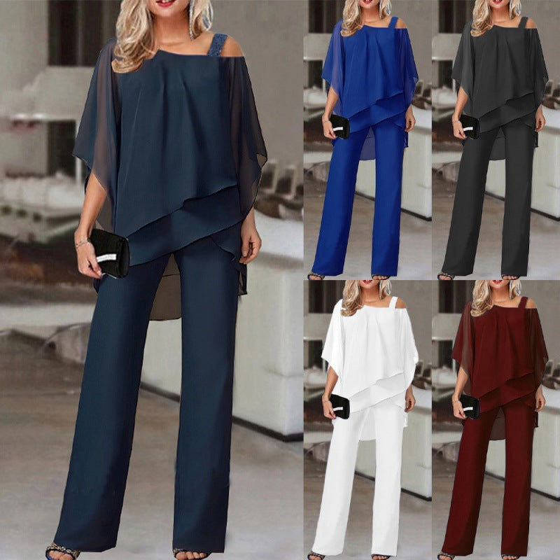 Loose Batwing Sleeve Trouser 2 Piece Suit