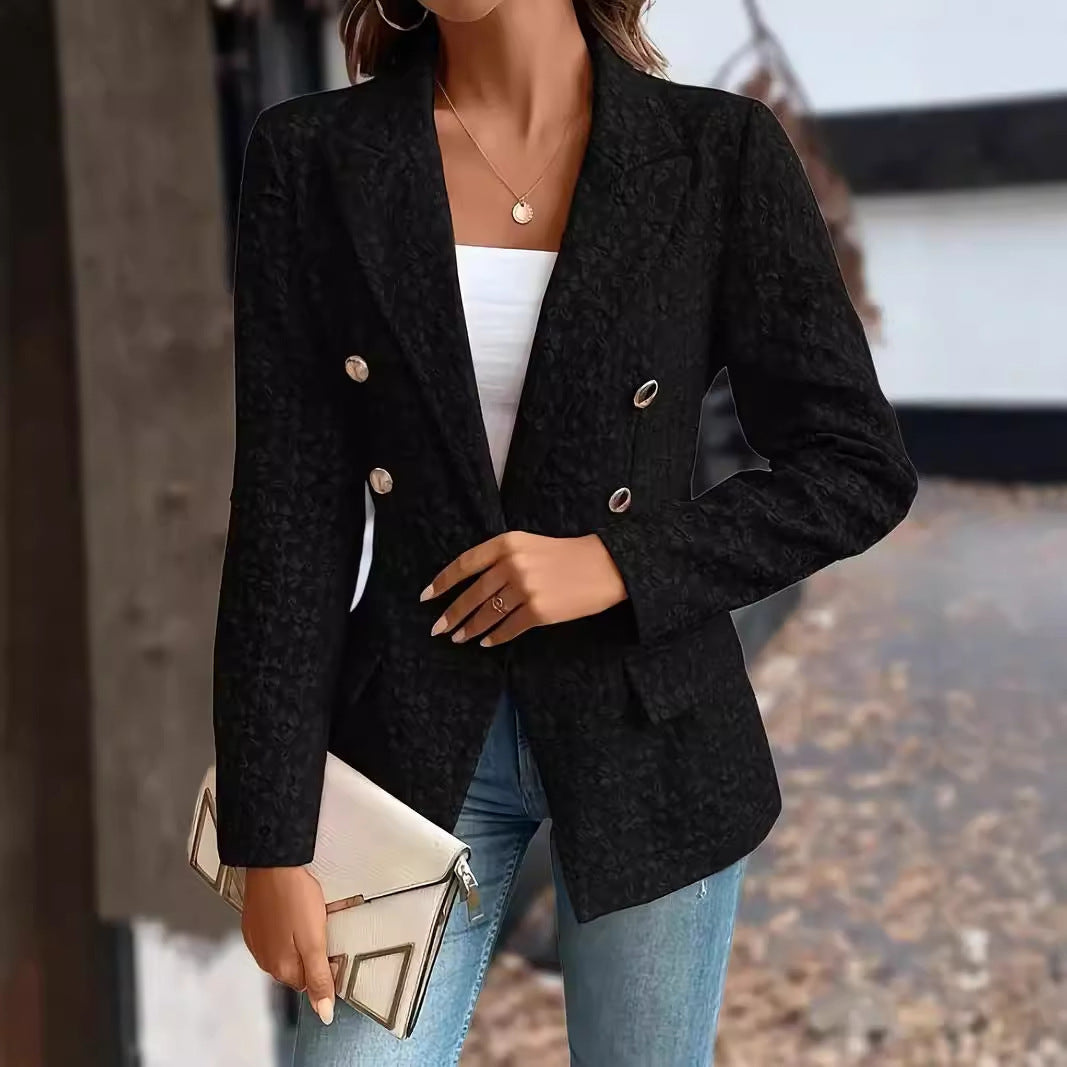 Pure Colour Double Breasted Blazer